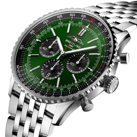 breitling green dial watch|Breitling green dial chronograph.